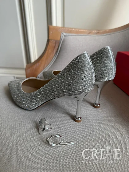 کفش مجلسی تمام نگین پاشنه 7 سانت