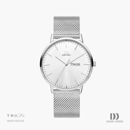 ساعت مچی عقربه ای مردانه دنیش دیزاین (Danish design) مدل IQ62Q1267 Akilia Day/Date Silver Mesh