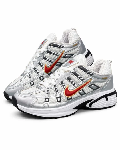 کتانی ست مردانه و زنانه مدل رانینگ نایک P6000 سفید قرمز نقره ای NIKE