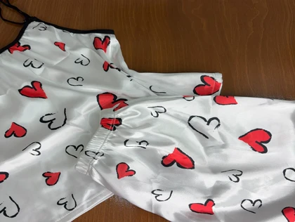 ست تاپ و شلوارک طرح قلب 178