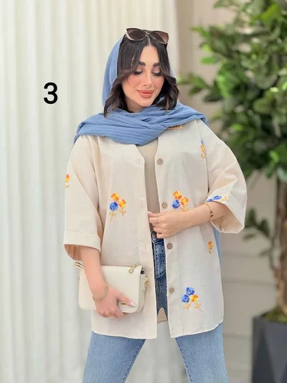 شومیز نچرال طرح دار