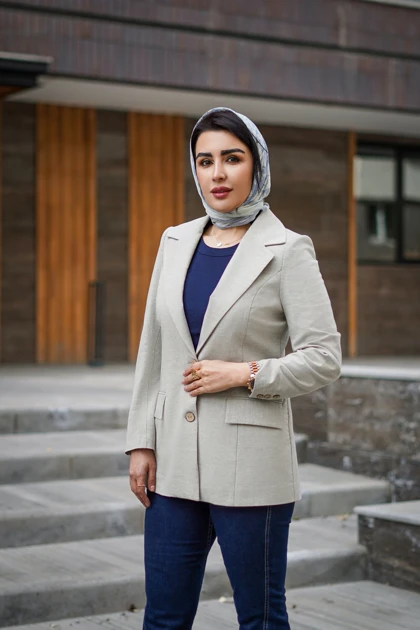 کت رسمی زنانه رنگ طوسی مدل 1-11