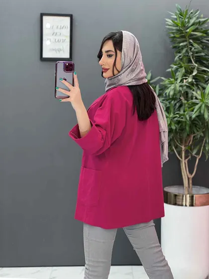 مانتو کتی یقه آرشال چهار دکمه