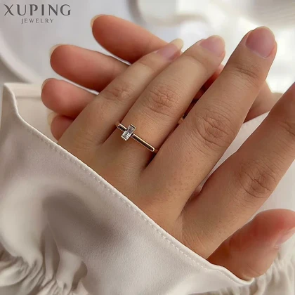 انگشتر باگت مینیمال با روکش طلای ژوپینگ، ظرافت در اوج سادگی Xuping