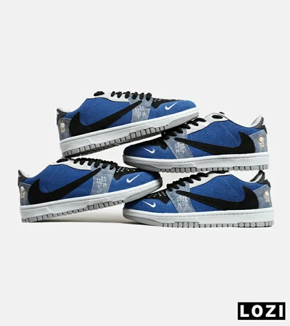 کفش کتانی مردانه آبی مشکی نایک NIKE travis scott
