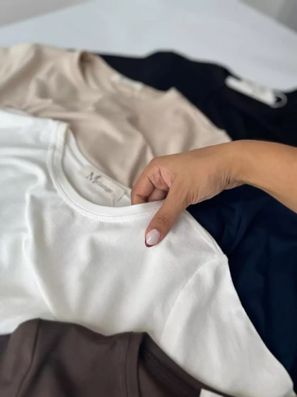 تیشرت کراپ ساده زنانه کشی