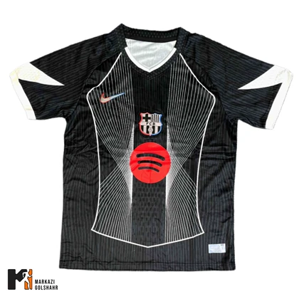 کیت فوتبالی تمرینی بارسلونا مشکی کد 2014789