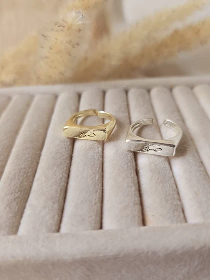 انگشتر صبر و قوی آبکاری نقره