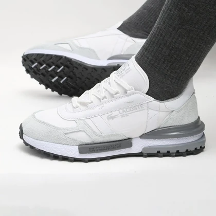 کفش و کتانی مردانه چرم طبیعی مدل لاگوست LACOSTE رنگ سفید کد 43331