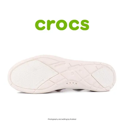 لوفر زنانه کراکس - Crocs Walu Canvas Loafer Red/Oyster