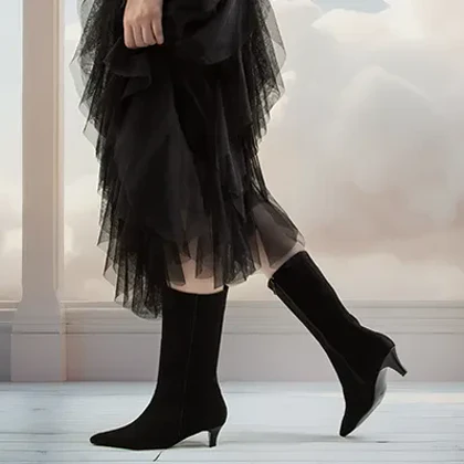 بوت پاشنه‌دار زنانه نوک تیز مدل پارمین کد 2186