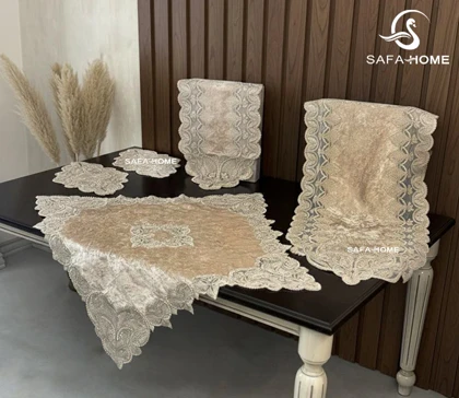 رومیزی پاشا 5 تکه طرح اسلیمی