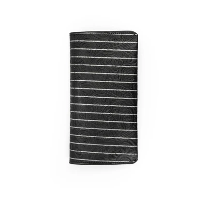 کیف پول چرمیران PD1064 مشکی سفید طرحدار