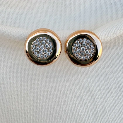 گوشواره دایره ای نگین‌دار میخی ژوپینگ