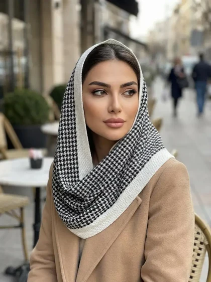 شال بافت زنانه رینگی مدل وسط پیچازی | گرم و شیک برای پاییز و زمستان