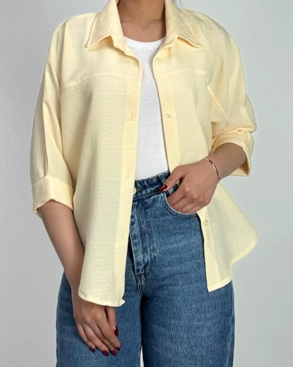 شومیز شانتون آستین  دوبل  کد 500526