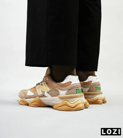کفش کتانی مردانه قهوه ای سفید NEW BALANCE 9060