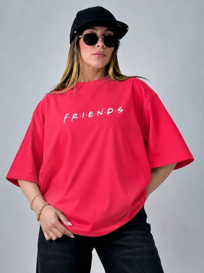 باکسی friends مدل یگانه | تیشرت باکسی friends مدل یگانه کد 50362 کد 14065