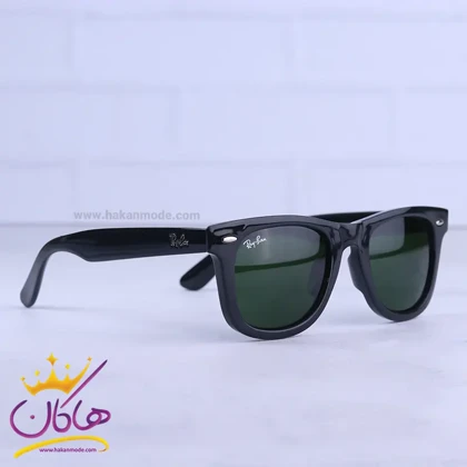 عینک آفتابی ری بن زنانه مشکی شیشه سبز RB R2140/1S