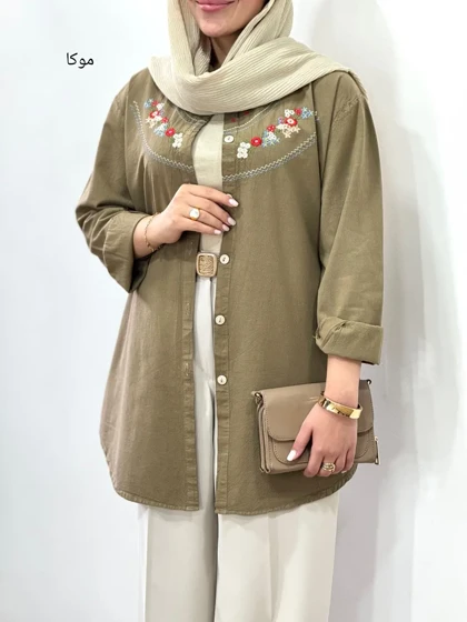 مانتو لینن گلدوزی ساحل(ایراد دار)