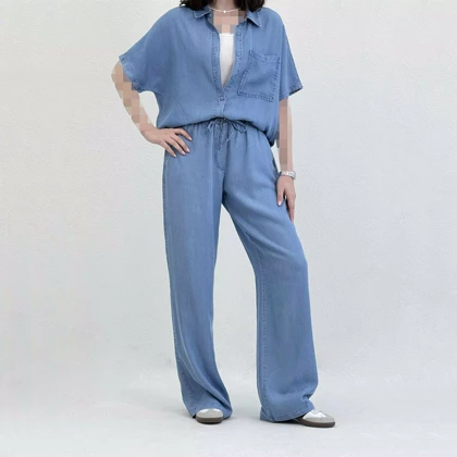 شومیز جین کاغذی زنانه