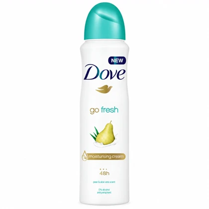 اسپری ضد تعریق زنانه داو Dove مدل Go Fresh رایحه گلابی و آلوئه ورا 48H حجم 250ml