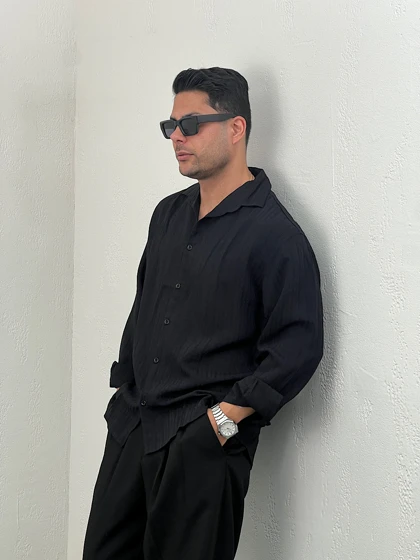 پیراهن مردانه راه راه ریز تنسل1073