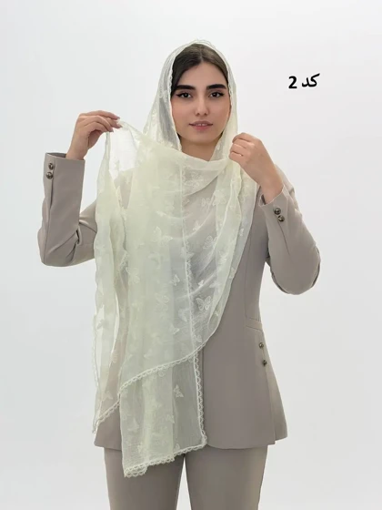 6874-شال حریر پروانه