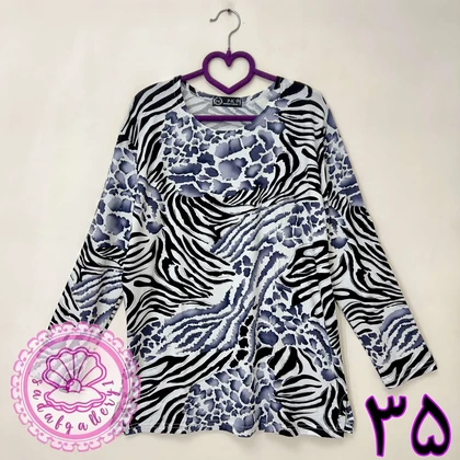 بلوز نخی پنبه‌ای آستین بلند قواره بزرگ زنانه (کالکشن 3)