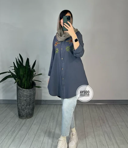 مانتو گلدوزی شقایق(ایراد دار)