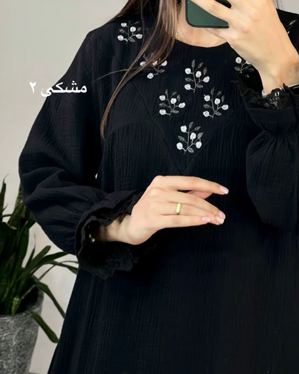 پیراهن مانتویی ساتین 1(ایراد دار)