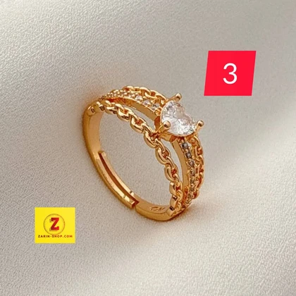 انگشتر فری سایز زنانه نگینی و ساده مارک CM