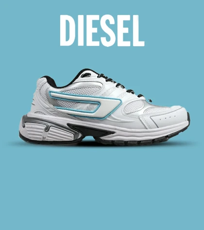 کفش کتانی مردانه سفید آبی DIESEL S-SERENDIPITY SPORT مدل 5385