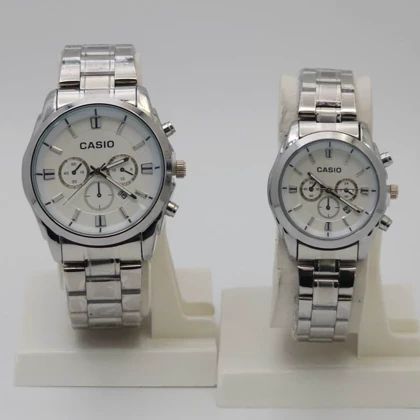 ساعت مچی ست مردانه و زنانه کاسیو Casio سبک 3موتوره و تمام استیل