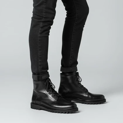 نیم بوت مردانه زیپی مدل Bershka -مشکی ویژه