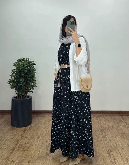 سرهمی شکوفه همراه با کمربند 9 کد 2502