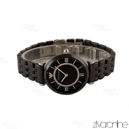 ساعت امپریو آرمانی زنانه مشکی مدل خورشید 105144