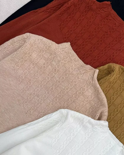 پلیور بافت گپ یقه ایستاده کد 5493