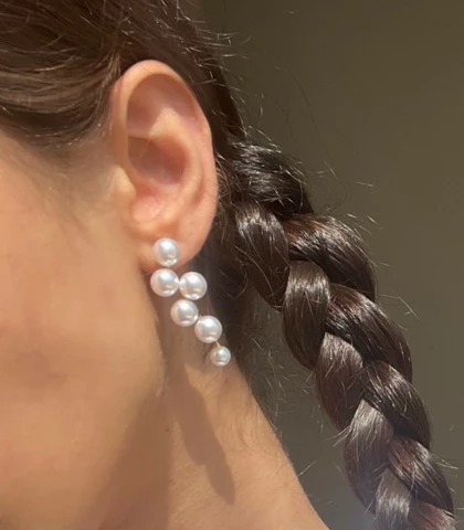 گوشواره مروارید آویز 6تایی