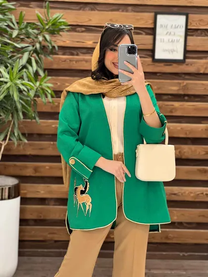 مانتو ژاکارد تیکه دوزی