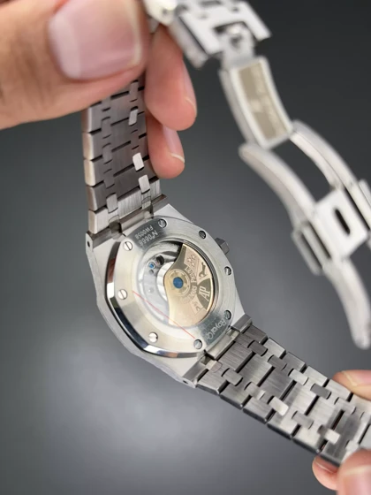 ساعت مچی اودمار پیگه اتوماتیک اوپن هارت سیلور صفحه مشکی Audemars Piguet