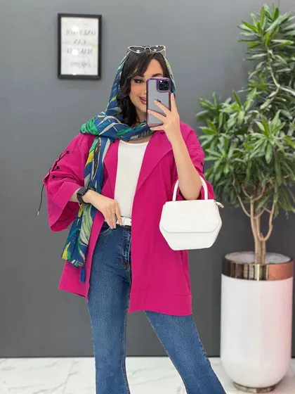 مانتو لینن آستین بند ضربدری