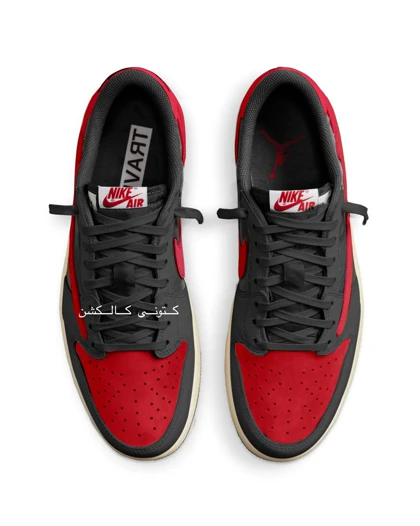 کتانی ویتنامی نایکی ایر جردن وان تراویس اسکات مشکی قرمز Nike Air Jordan 1 Low OG Travis Scott black red