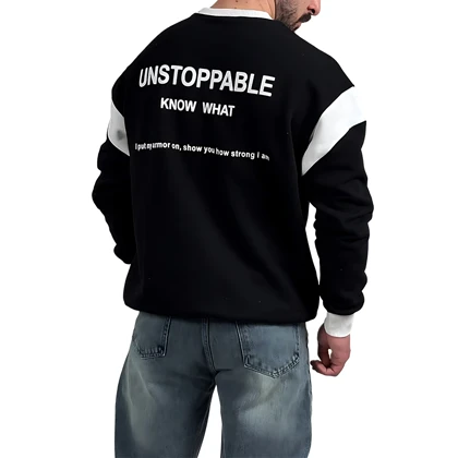 دورس مردانه پنبه مشکی سه نخ طرح UNSTOPPABLE