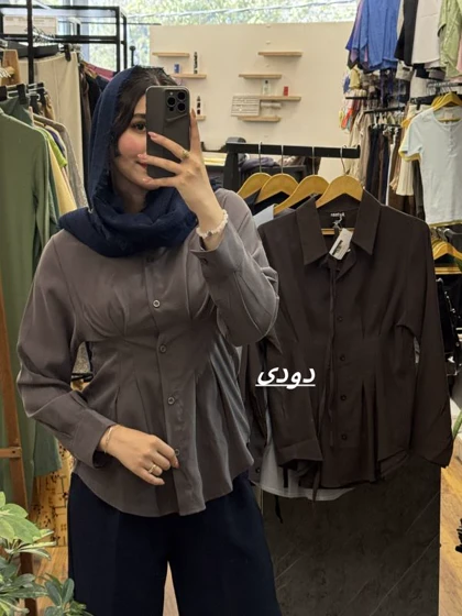 شومیز پشت بندی کتان سیلک_5213