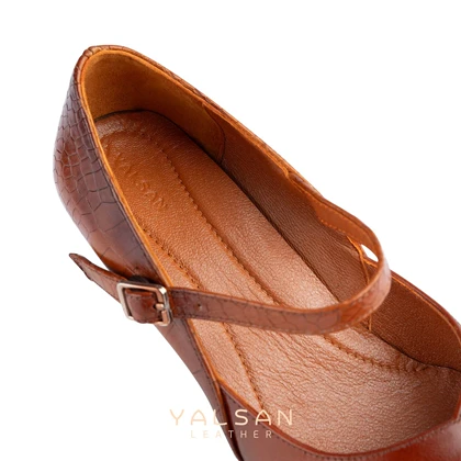 کفش پاشنه‌دار زنانه چرم یلسان مدل اولویا کد 603-PRM