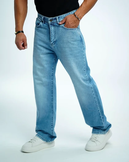 شلوار جین بگ فیت مردانه مدل اسکای