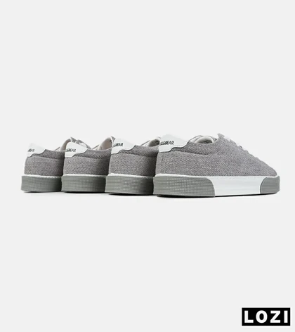 کفش کتانی مردانه طوسی سفید PULL & BEAR مدل 7450