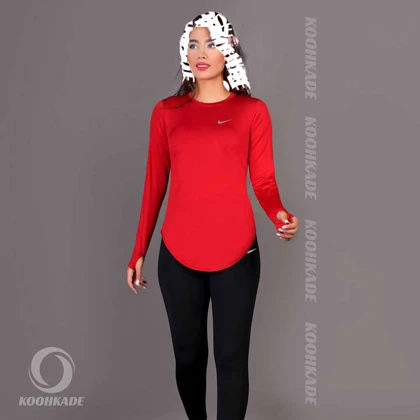 تونیک ورزشی یقه دار فینگردار NIKE