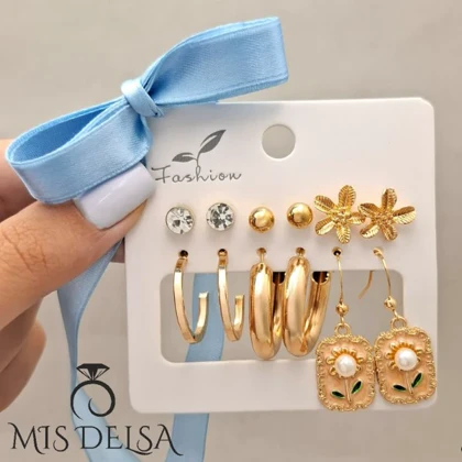 پک گوشواره 6 عددی حلقه‌ای
